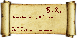 Brandenburg Kósa névjegykártya